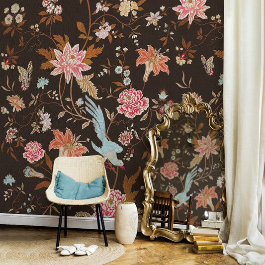 Carta da parati Chinoiserie notturna - soggiorno