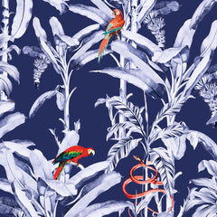 Jungle in blue Wall mural