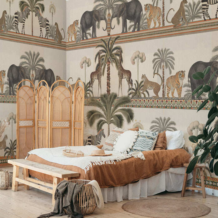 Carta da parati Fregio esotico - camera da letto