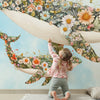 Papier peint Baleines en fleurs