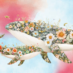 Carta da parati Balene in fiore