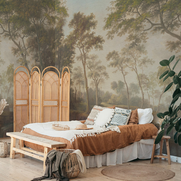 Carta da parati Foresta Vintage - camera da letto