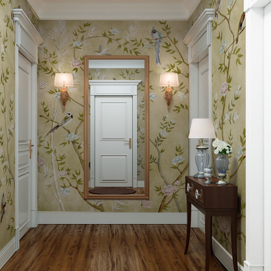 Carta da parati Chinoiserie dorata - corridoio