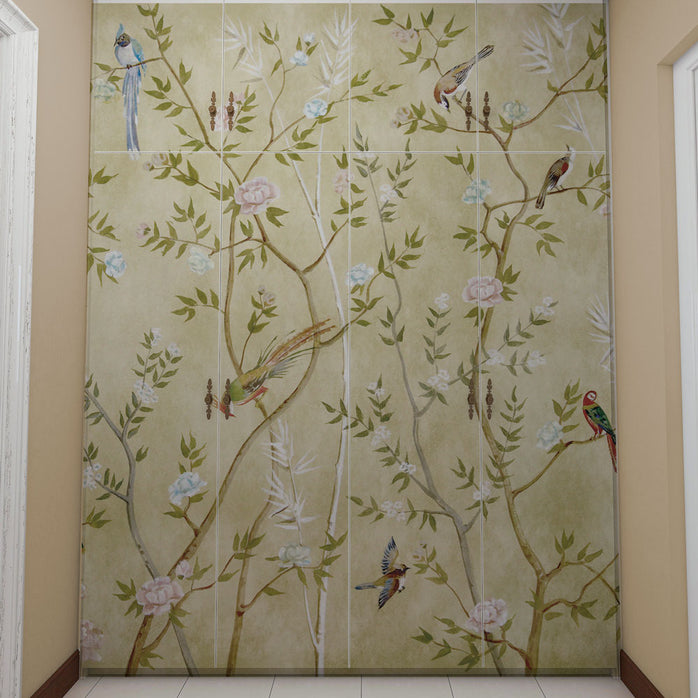 Carta da parati Chinoiserie dorata - mobili