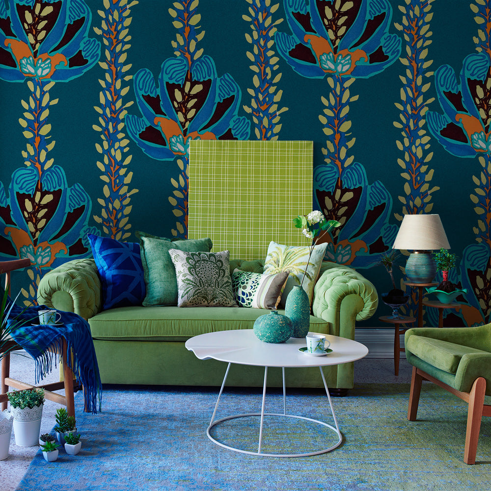 Carta da parati Floreale Pop - soggiorno