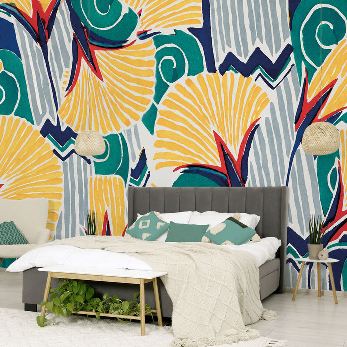Carta da parati Ventagli Pop - camera da letto