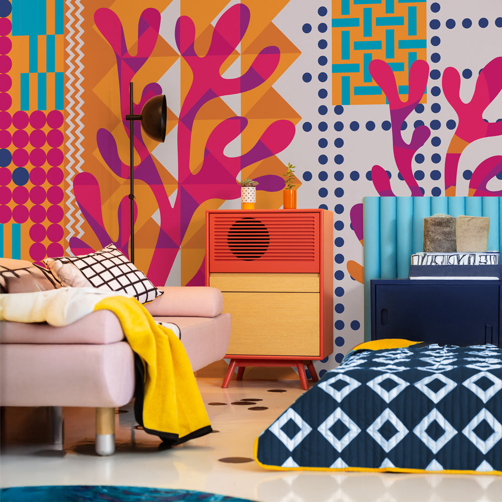 Carta da parati Coralli Pop - camera da letto