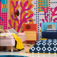 Carta da parati Coralli Pop - camera da letto