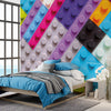Carta da parati Colorful Brick - per camera da letto