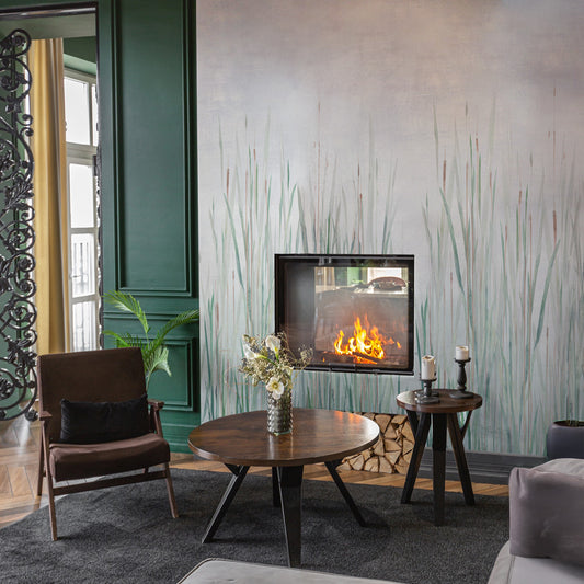 Carta da parati Fili d'erba - soggiorno