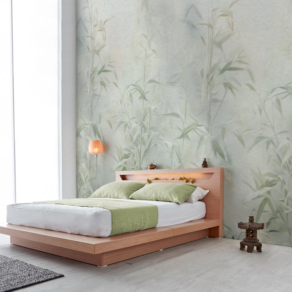 Carta da parati Germogli di bamboo - camera da letto