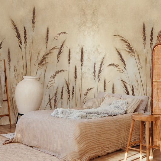 Carta da parati Grano dorato - camera da letto