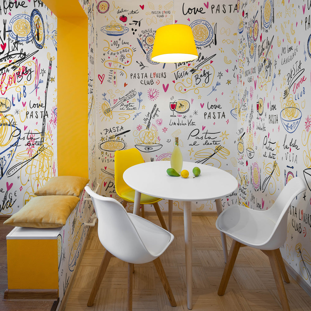 Carta da parati Aforismi pasta - sala da pranzo, soggiorno