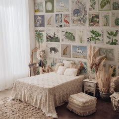 Carta da parati Francobolli - camera da letto