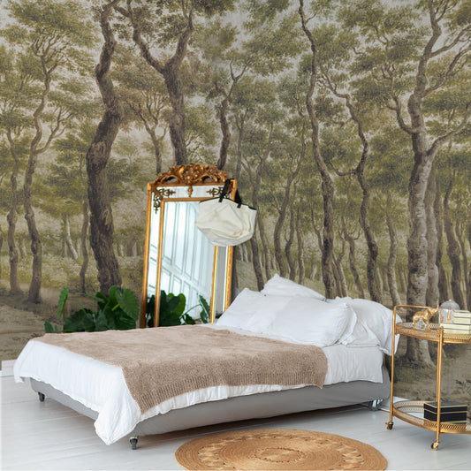 Carta da parati Cortile alberato - camera da letto