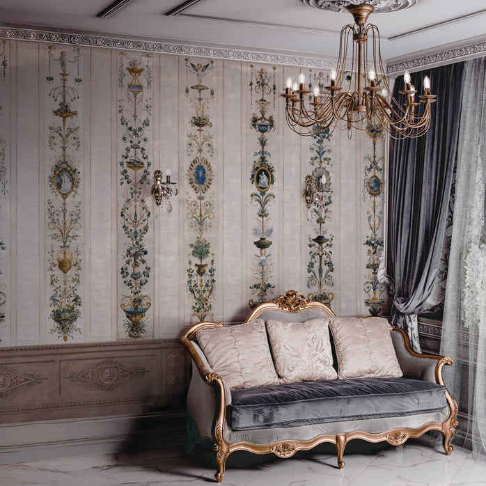 Carta da parati Boiserie Grotesque - soggiorno
