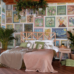 Carta da parati Collezione di francobolli - camera da letto