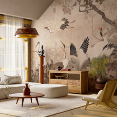 Carta da parati Bosco degli aironi - soggiorno