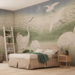 Carta da parati Aironi in volo - camera da letto