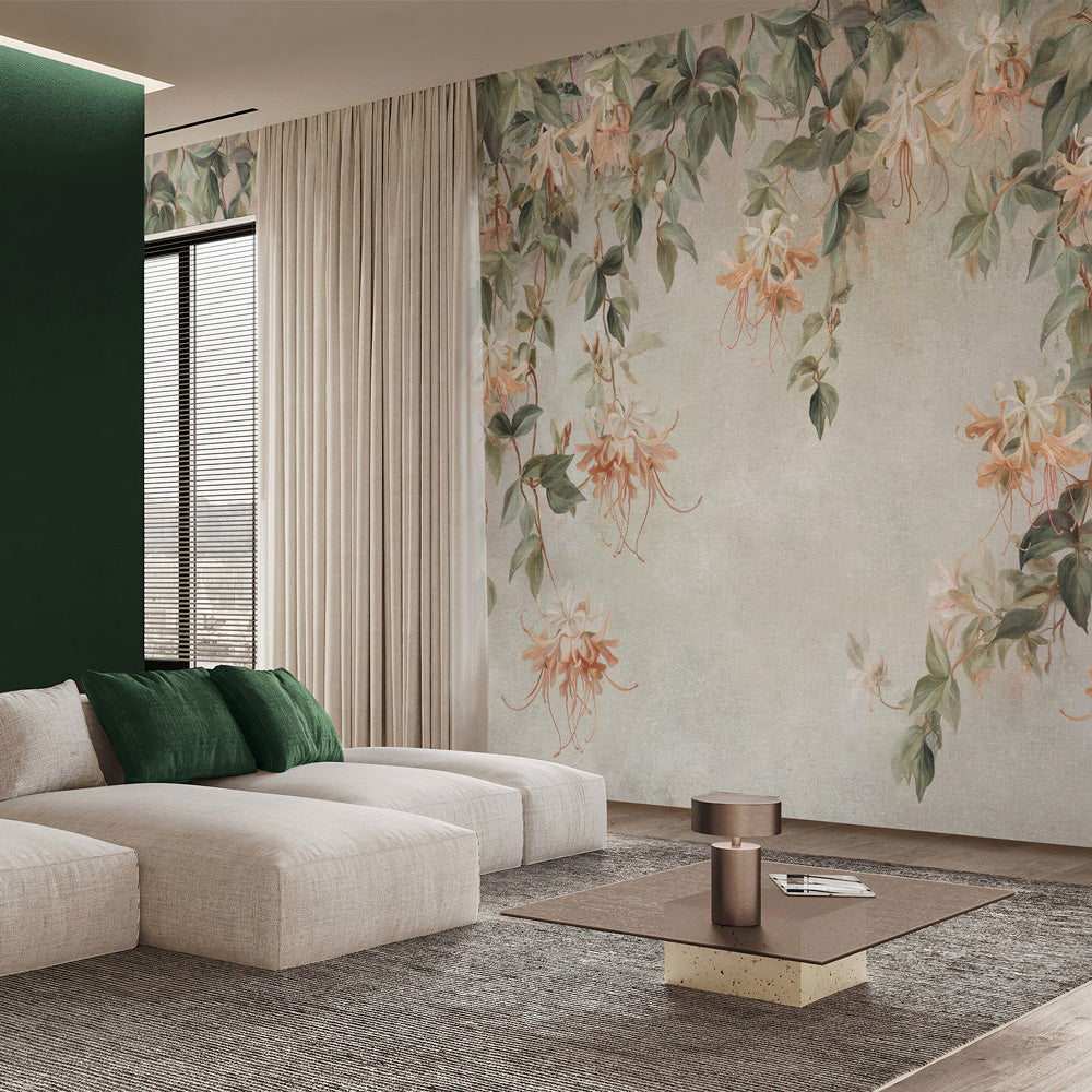 Carta da parati Cascata di Fiori - soggiorno