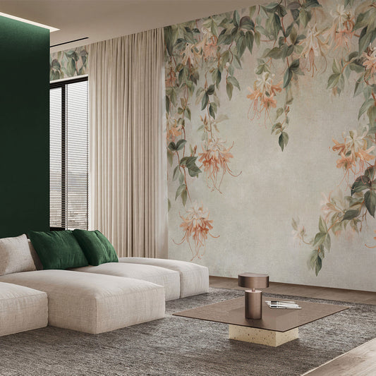 Carta da parati Cascata di Fiori - soggiorno