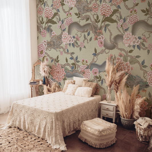 Carta da parati Dragone dell'Est - camera da letto