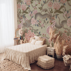 Carta da parati Dragone dell'Est - camera da letto