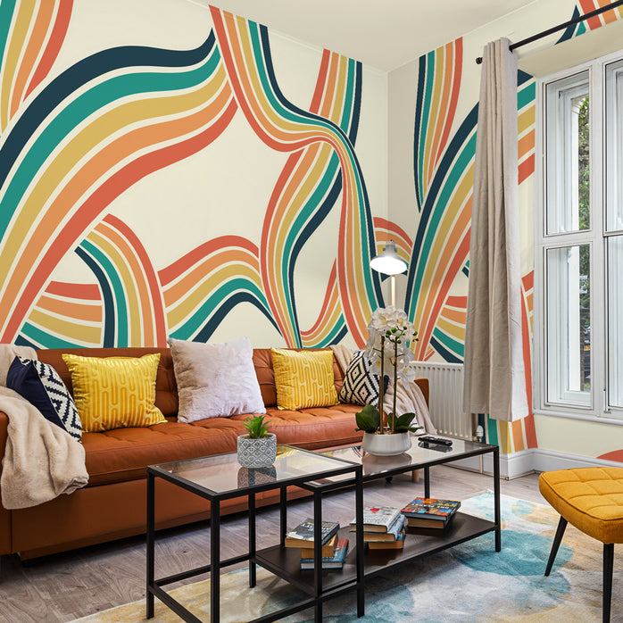 Carta da parati Tracciati colorati - soggiorno