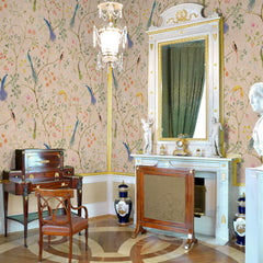 Carta da parati Chinoiserie con uccellini - soggiorno, ufficio