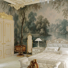 Carta da parati Villa del lago - camera da letto