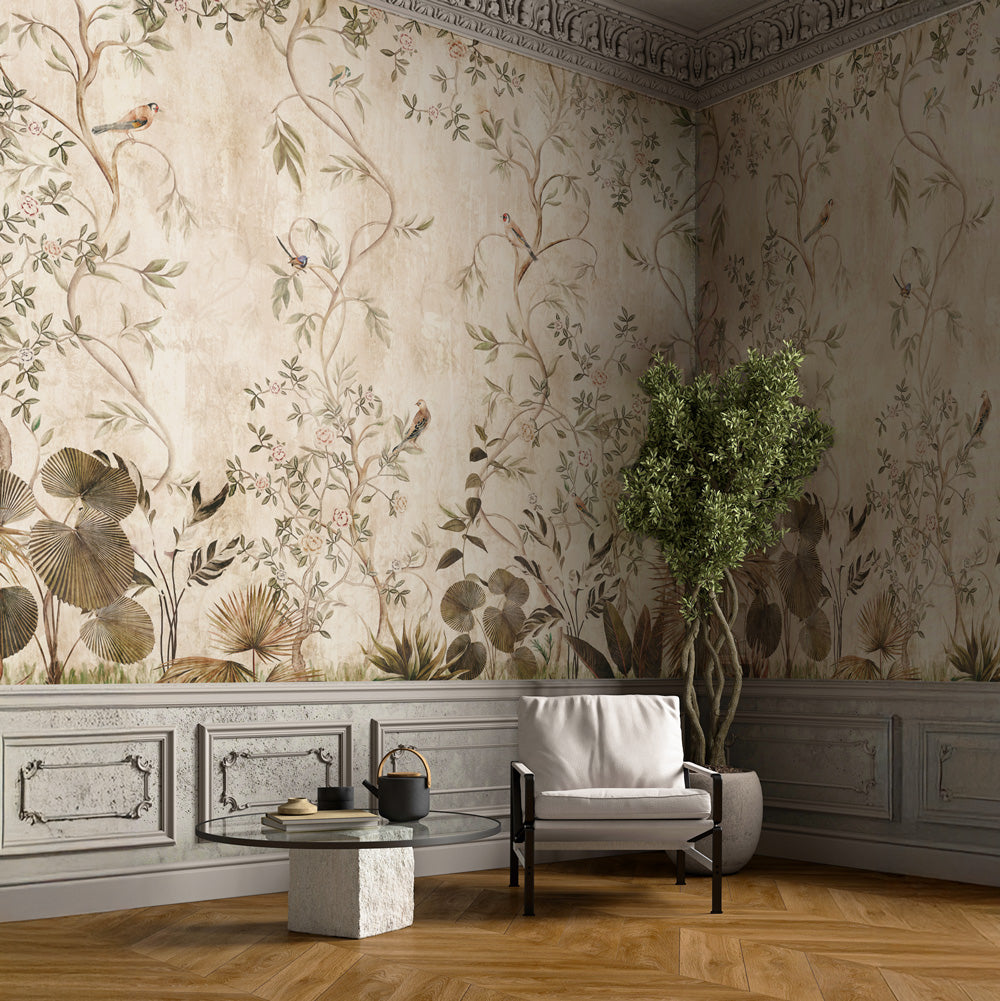 Carta da parati Chinoiserie Vintage - soggiorno