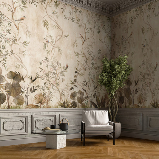Carta da parati Chinoiserie Vintage - soggiorno