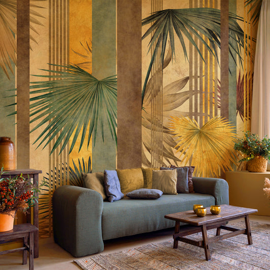 Carta da parati Tropical Gold - soggiorno