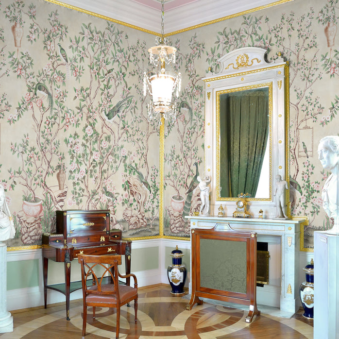 Carta da parati Voliera chinoiserie - soggiorno