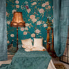 Carta da parati Chinoiserie ottanio - camera da letto