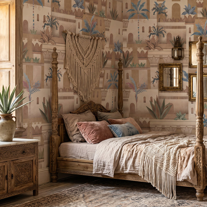 Carta da parati Città Boho - camera da letto