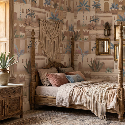 Carta da parati Città Boho - camera da letto