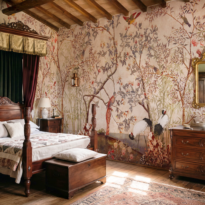 Carta da Parati Giardino di Giada - camera da letto