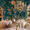 Carta da parati Chinoiserie turchese - locali pubblici