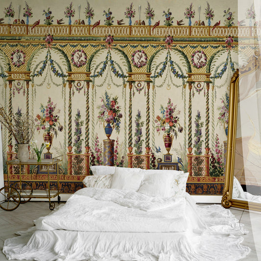 Carta da parati Portico fiorito - camera da letto