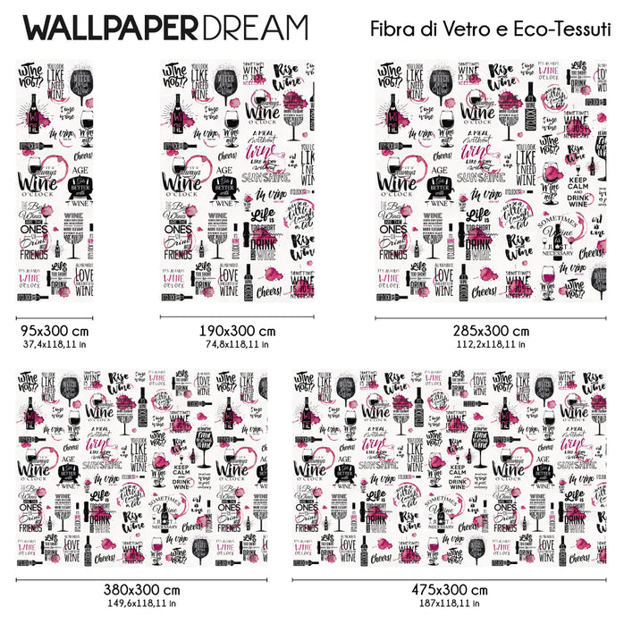 Carta da parati Aforismi Vino dimensioni Fibra di vetro