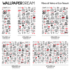 Carta da parati Aforismi Love dimensioni fibra di vetro