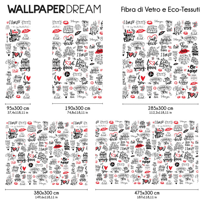 Carta da parati Aforismi Love dimensioni fibra di vetro