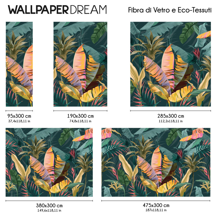 Carta da parati Colorful banana leaves dimensioni Fibra di Vetro
