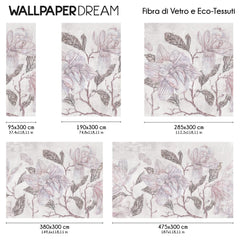 Carta da parati Magnolie retrò dimensioni Fibra