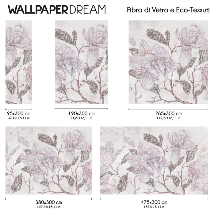 Carta da parati Magnolie retrò dimensioni Fibra