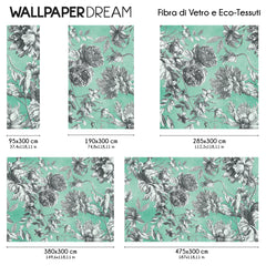 Carta da parati Incisione di fiori dimensioni Fibra