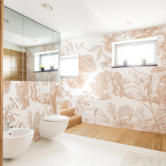 Carta da parati Incisione di fiori bagno 2