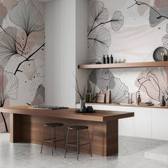 Fiberglass Wallpaper Floral lines