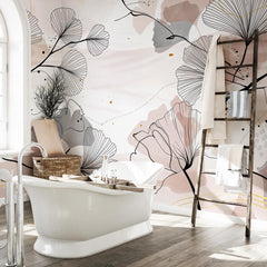 Fiberglass Wallpaper Floral lines